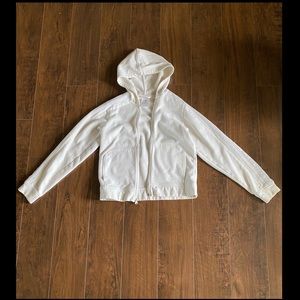 Adidas~ white zip up hoodie